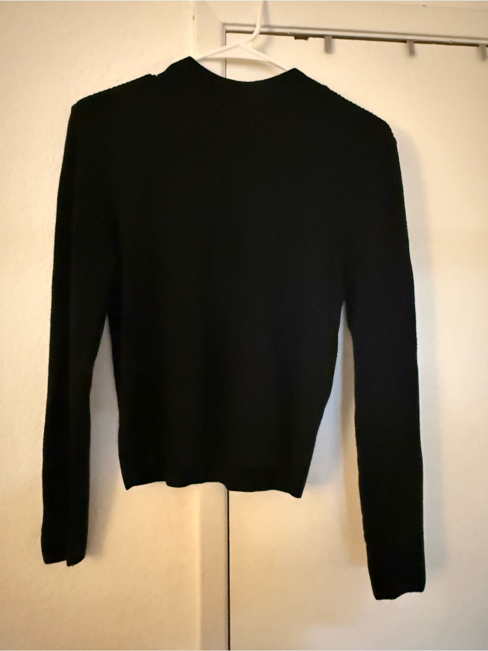 Classic Black Ribbed Long-Sleeve Sweater